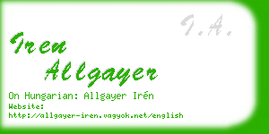 iren allgayer business card